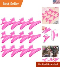 Hair Clips for Styling Sectioning 12 Pack Hot Pink Butterfly Clamps Hair Claw...