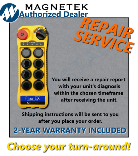 Magnetek Flex 8EX TX transmitter Repair Evaluation we email you Repair Report