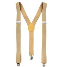 Suspenders for Men Women Boys - Adjustable Y-Back Tan 1pc