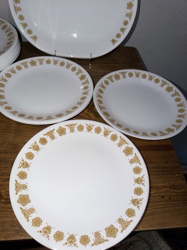 Vintage Schmetterling Gold Corelle Lot Teller Tassen Salz/Pfeffer Teller Schüsseln 58 Teile - Bild 13 von 19