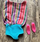 Vintage Barbie Doll 1965 American Girl Original #1060 Swimsuit Japan Pink Heels