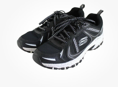 NEW Skechers Hillcrest Vast Adventure  Womens Size 7.5 Black White Lace Up Shoe