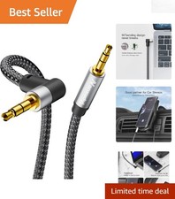 High Fidelity 6ft 3.5mm Audio Cable with Tangle-Free Right Angle Connector