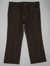 ND15408 VINTAGE 1980s  WRANGLER  STA-PREST POLY PANTS  msr 39"x27" BROWN