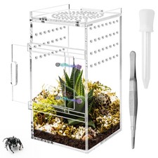 3x3x6 Inch Jumping Spider Enclosure Acrylic Habitat with Magnet Opening Door