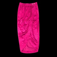 Maeve Women Tulip Satin Long Skirt 2 Anthropologie Pink Front Wrap Barbiecore