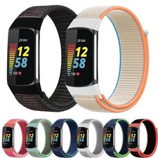 For Fitbit Charge 5 Nylon Woven Loop Women Strap Band Breathable Sport Bracelet