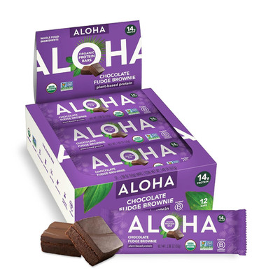 Delicious Organic Vegan Protein Bars - Chocolate Fudge Brownie, 12 Count