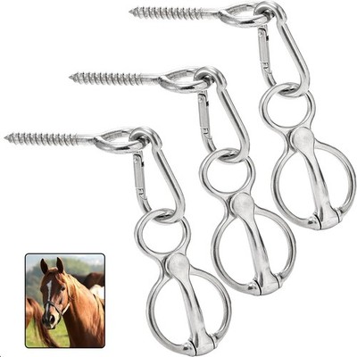 3 Pack Horse Tie Ring, Ring for Horses, 304 Stainless Steel Silvery 