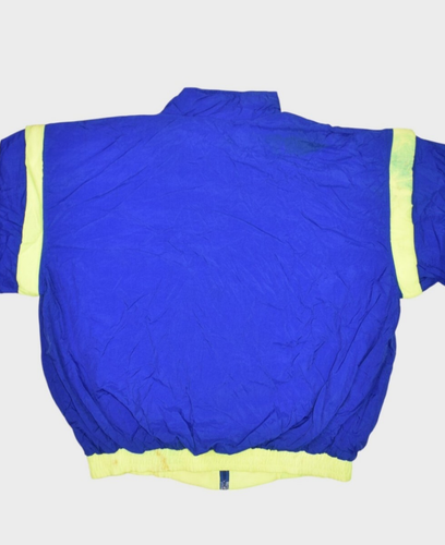 Vintage Ellesse Jacket Mens L Blue Windbreaker Retro Colorblock Striped 90s - Picture 9 of 12