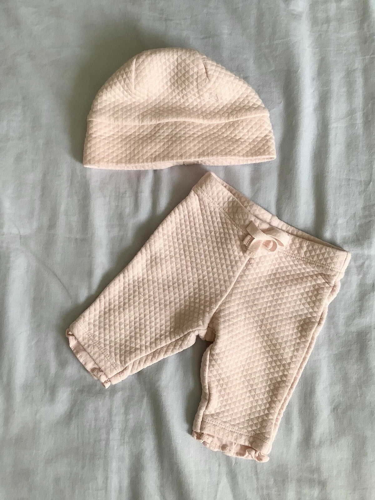0-ze 0-3 months JENNIE & Jack Pink quilted pants & matching hat