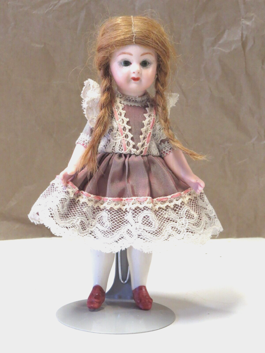 Poupée Mignonnette Jumeau Reproduction 14 Cm - Bisque, Yeux Verre, Perruque Mohair