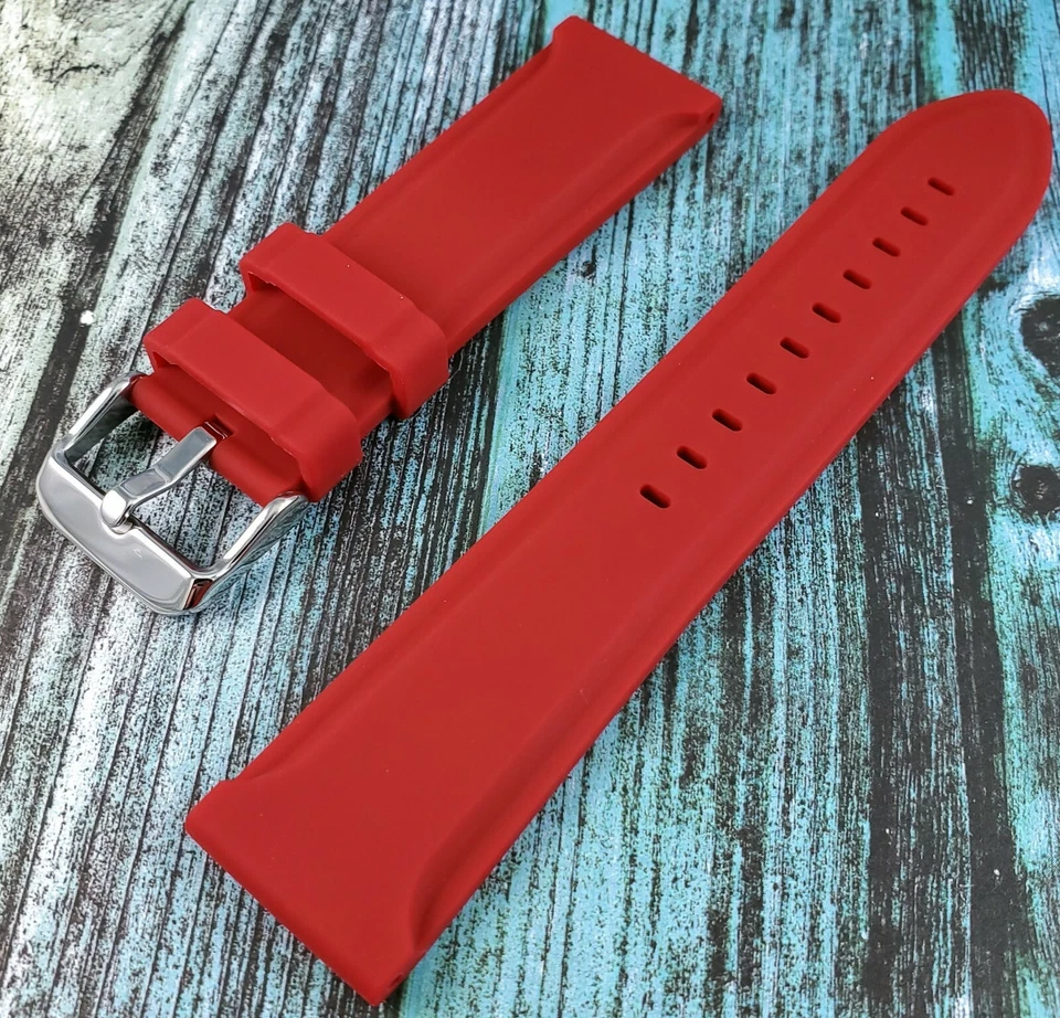 Hadley Roma MS3377 Red Genuine Silicone 28 mm Diver's Watch Band - Image 3 of 4