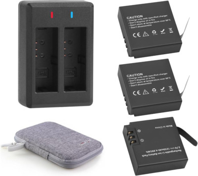 1350Mah Battery (3 Pack) with 2-Channel Charger for AKASO Brave 7 LE (Not for Br
