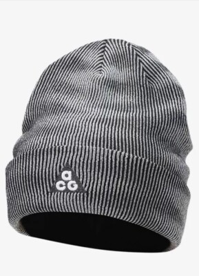 Nike ACG Peak Polyester Knit Beanie Unisex Adult Gray 3M OSFA OSFM