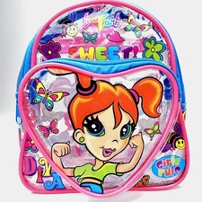 Mini Mochila Lisa Frank Transparente De Colección Dulce Diva Niñas Regla 2 Bolsillos Y2K Años 90 Rara