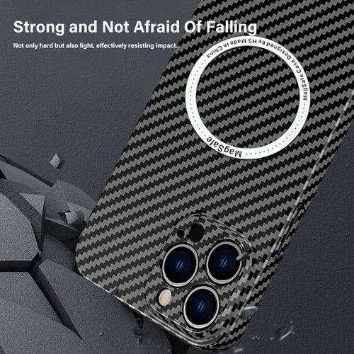 For iPhone 14 13 12 11 Pro Max Magsafe Case Carbon Fiber Magnetic Slim Cover - Picture 8 of 25