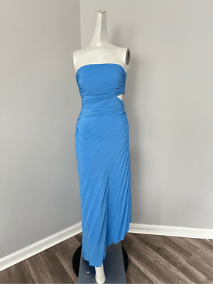 open lace back dress Andie Butter Yellow Silky Midi Dress L