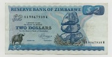 ZIMBABWE 2 DOLLARS 1983 PICK 1B LOOK SCANS