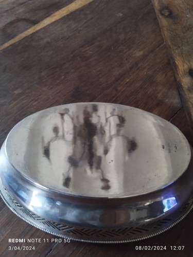 CORBEILLE A PAIN OVALE ART DECO EN ARGENT 900 - Imagen 12 de 14