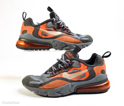 NIKE AIR MAX 270 Shoe Gray Orange React Running BQ0103-006 | Size 4Y / Women 5.5