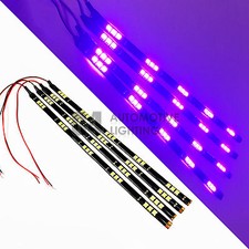 4x Purple 12 Led Strip 15 Smd Car Footwell Under Dash Accent Light Waterproof 4x Purple 12 Led Strip 15 Smd Car Footwell Under Dash Accent Light Waterproof