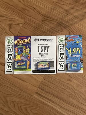 Lot Of 3 Leap Frog Leapster Video Games I Spy, Treasure Hunt, Get Puzzled