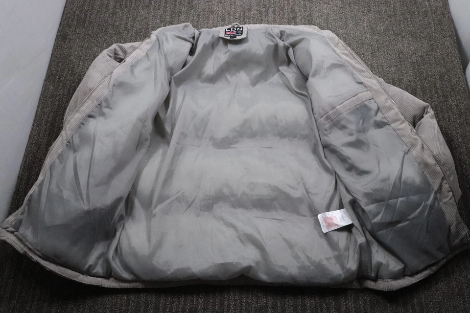 Chaqueta acolchada de pana Brave Soul para hombre gris Y2K ropa de calle Foto 4 de 4