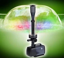 220V Fish pond Fountain Pump W/ 3 Colors LED Lights 2000LPH Submersible Pump NEW