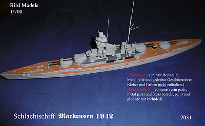 Battleship Mackensen 1942 1/700 Bird Models Resin Kit / Resin Kit