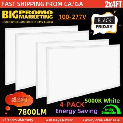 4-20PC 75W LED Flat Panel Light 4x2FT Dimmable 0-10v 5000k Drop Ceiling light 