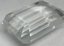 Tiffany & Co. Crystal Clear Emerald Cut Diamond Gem Paperweight Not Inscribed