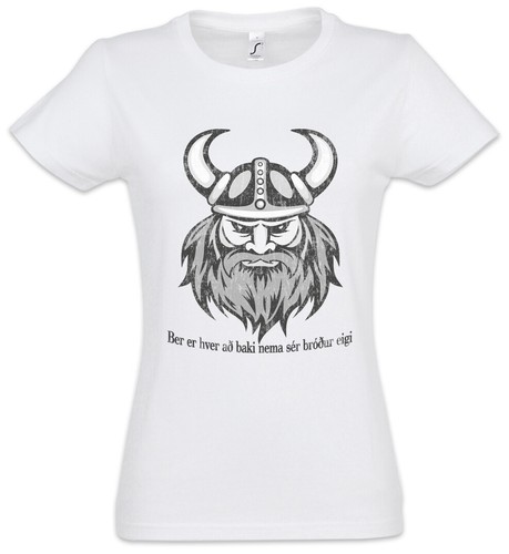 T-shirt donna Viking Head II guerriero guerriero rune vichinghi Walhalla Odino - Foto 2 di 3