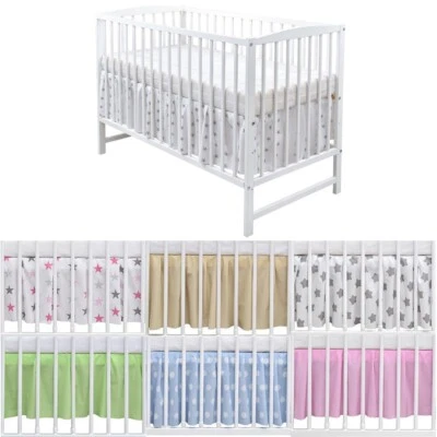 BABY-DELUX Falbel Rüsche Lattenrostüberwurf für Babybett Kinderbett 140x70 und 120x60