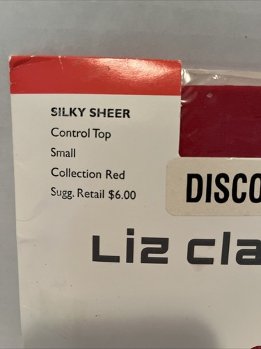 Discontinued Liz Claiborne Silky Sheer Control Top Small Collection Red - Picture 2 of 10