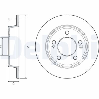 2 x DELPHI BG4559C Bremsscheibe für HYUNDAI,HYUNDAI (BEIJING),KIA,KIA (DYK)