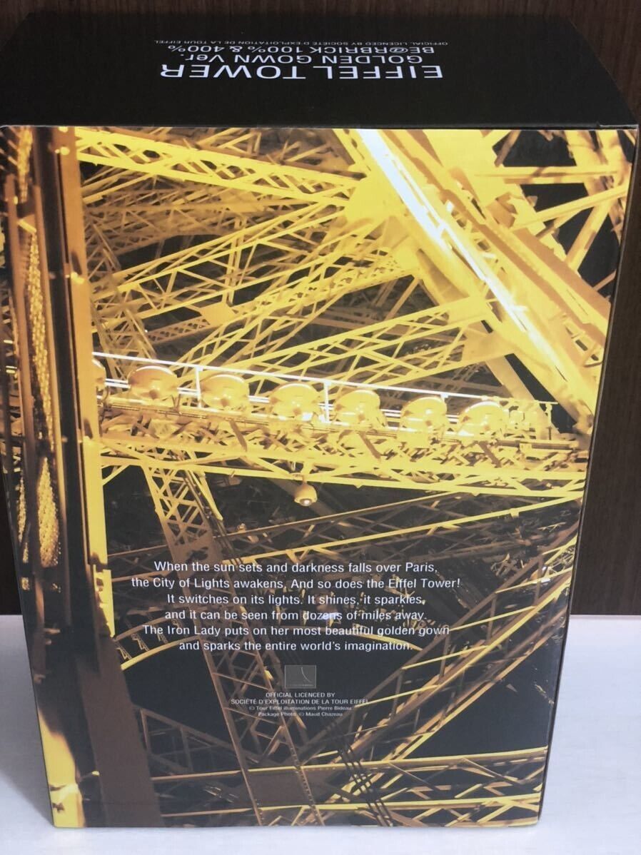 BE@RBRICK 100% 400% EIFFEL TOWER GOLDEN GOWN Ver. MEDICOM BE@RBRICK 100% 400% EIFFEL TOWER GOLDEN GOWN Ver. MEDICOM