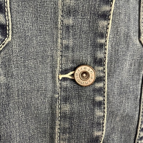 EUC! Fresh Produce Denim Jean Jacket Women’s Sz S Blue Stretch Button Up Cotton - Picture 5 of 15