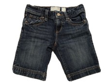 Old Navy Girls jean shorts Sz 8 Mid Wash Blue Adjustable Waist 100 Cotton Zipper