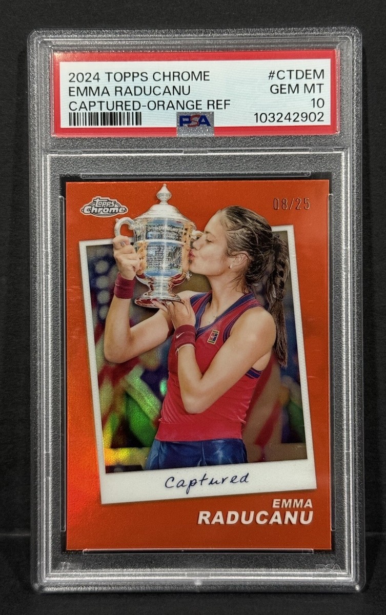 2024 Topps Chrome Tennis Emma Raducanu Captured Moment Orange /25
