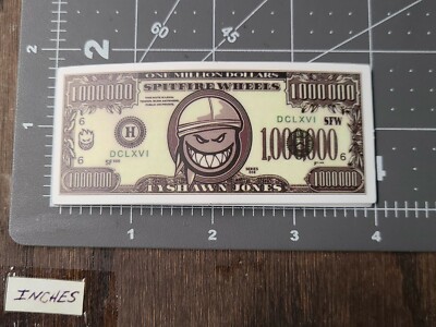 Spitfire One Million Dollars Humor Skateboard Guitar Phone Sticker / Decal Mat5