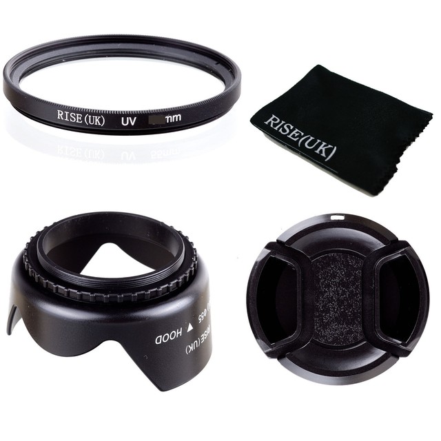 55mm Lens Cap+Lens Hood+UV Filter for Sony Nikon pentax samsung eBay
