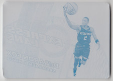 2021-22 Panini Donruss Optic De'Aaron Fox Express Lane #10 Cyan Plate 1/1