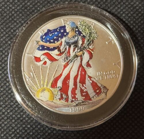 American Eagle Walking Liberty 1999 - 1oz .999 Fine Silver Colorized Dollar