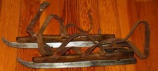 Rare 1800's James JA Whelpley New Brunswick Canadian Early Wooden Ice Skates 