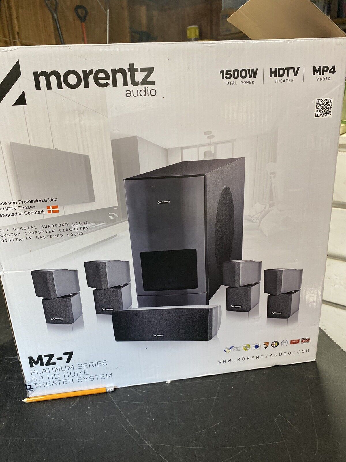 1500 W Morentz Audio MZ-7 Platinum Series 5.1 HD Home Theater System 