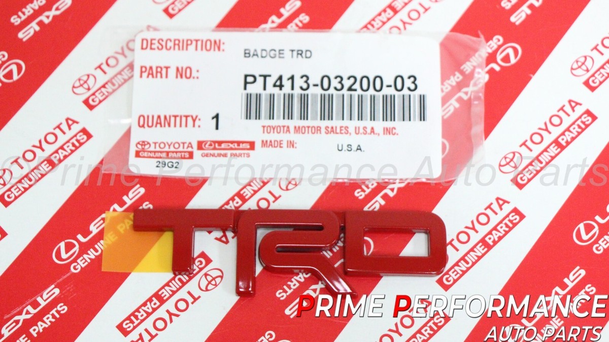 Toyota Camry TRD 2019-2024 TRD RED Metal Emblem Logo PT413-03200