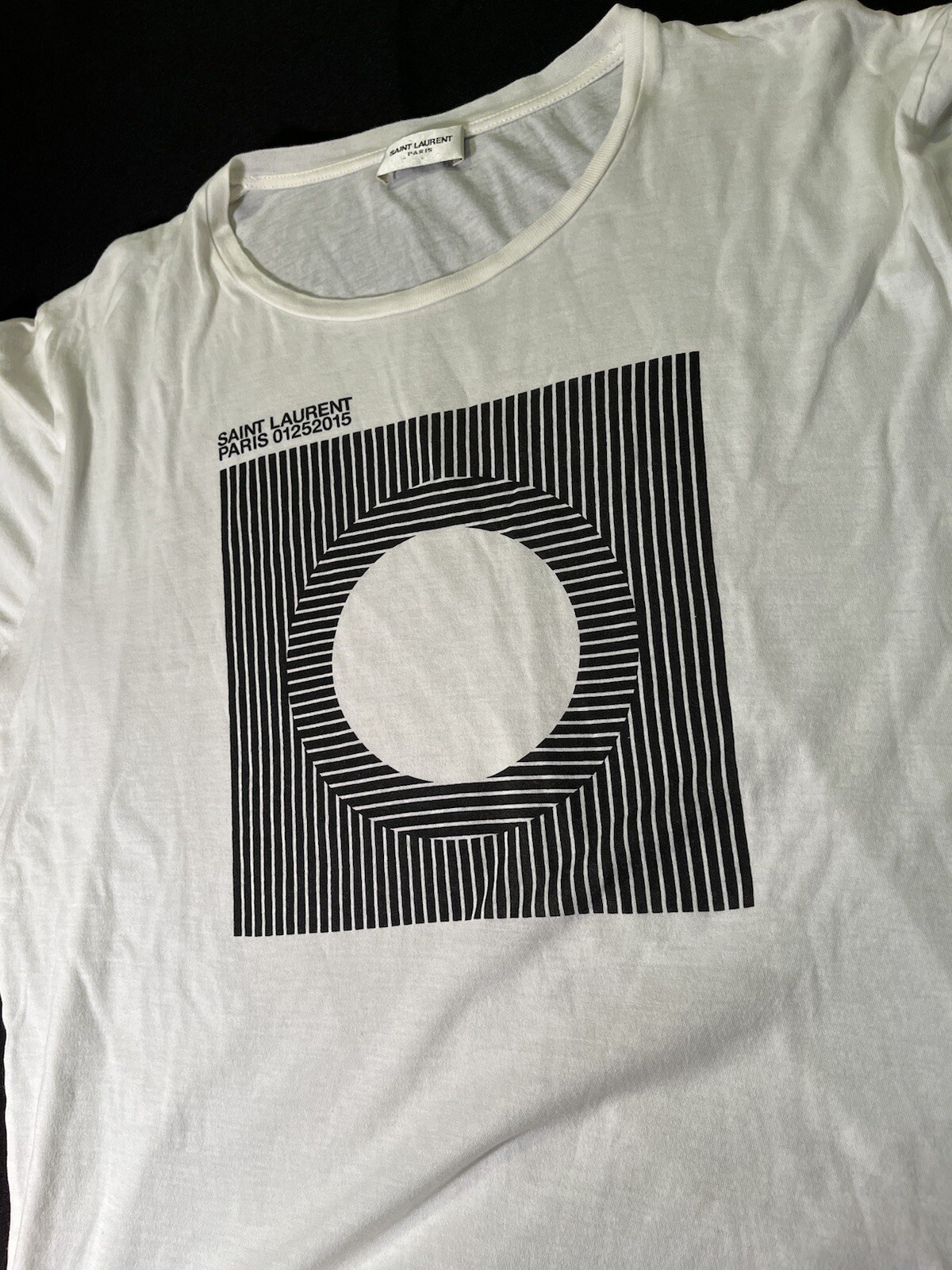 RARA TSHIRT SAINT LAURENT HEDI SLIMANE GEO YSL UOMO TAGLIA M CAMICIA MEDIA AUTENTICA