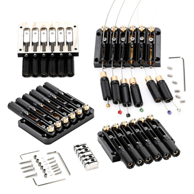 Headless Guitar Bridge 6 String Brass Saddle Locking System w/ Screw Wrench