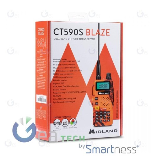 RADIO RICETRASMETTITORE PORTATILE MIDLAND DUAL BAND VHF UHF + BATTERIA ORIGINALE - Photo 8/10